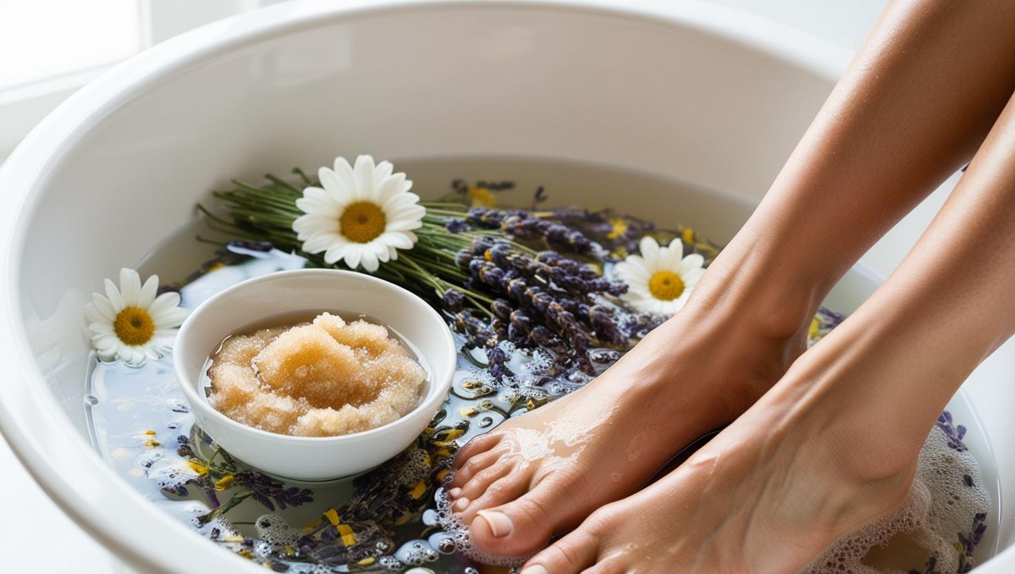foot soak and foot scrub